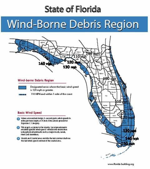 wind borne debris region