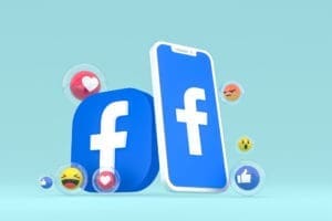 facebook icon screen smartphone mobile phone 3d render
